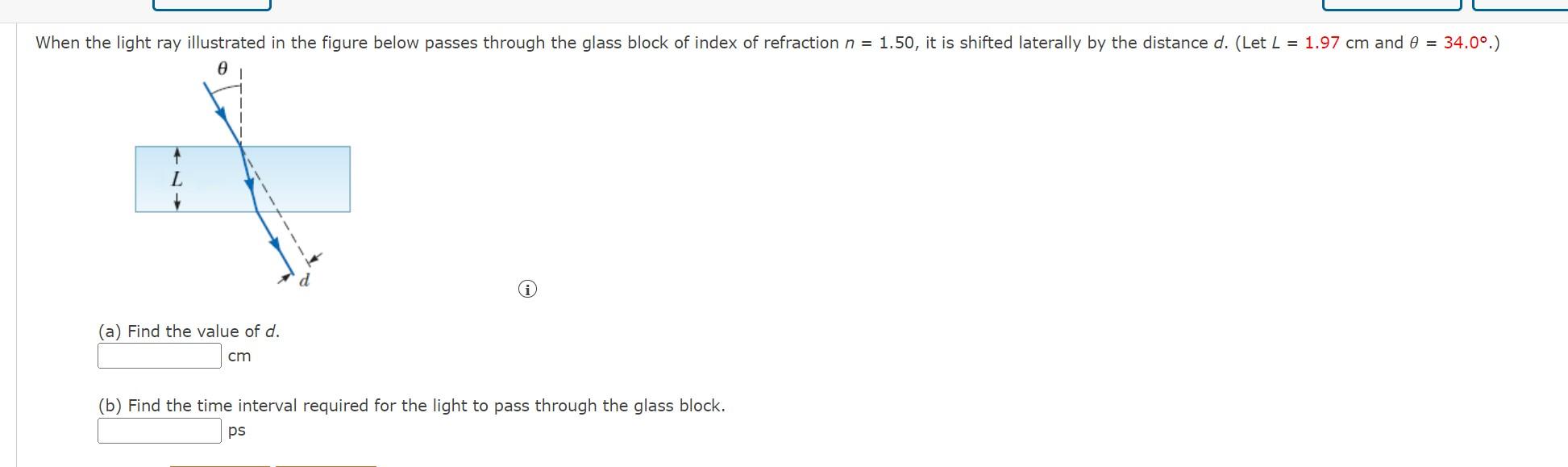 Solved When the light ray illustrated in the figure below | Chegg.com