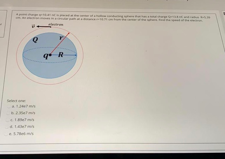 Solved A point charge q=10.41 nC is placed at the center of | Chegg.com