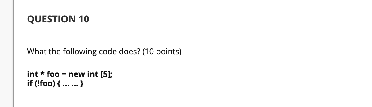 Solved QUESTION 10 What the following code does? (10 points) | Chegg.com