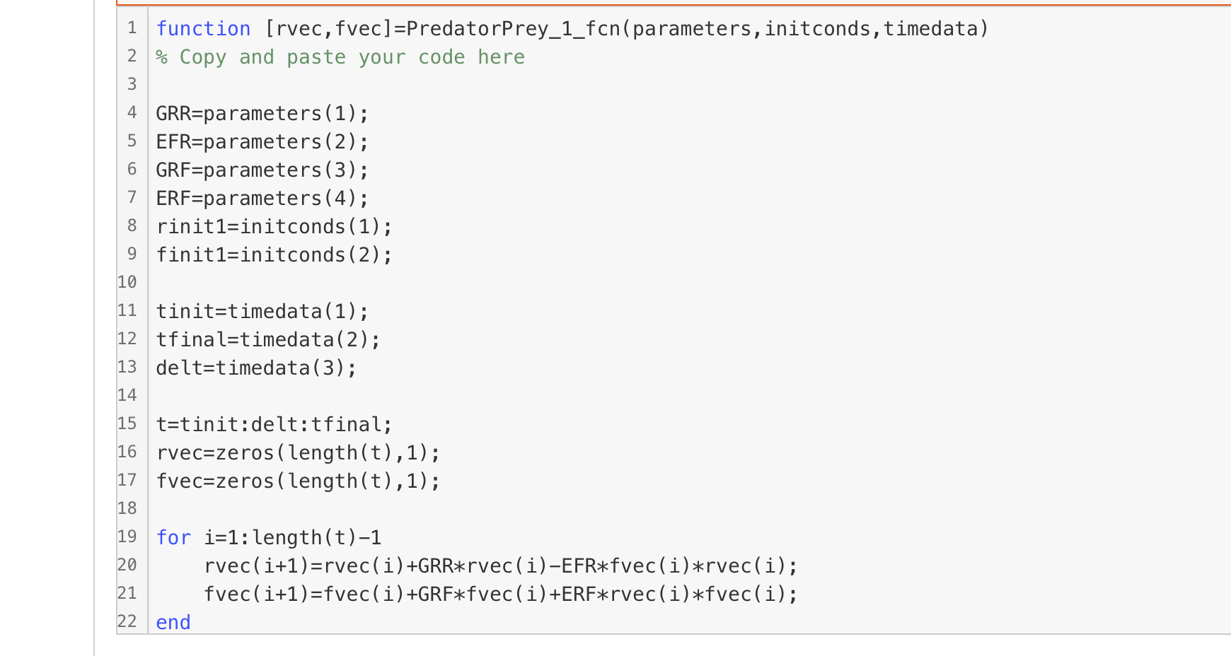 Solved need to solve this matlab function code will only | Chegg.com