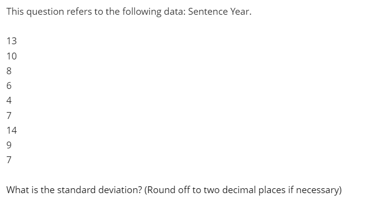 Solved This question refers to the following data: Sentence | Chegg.com