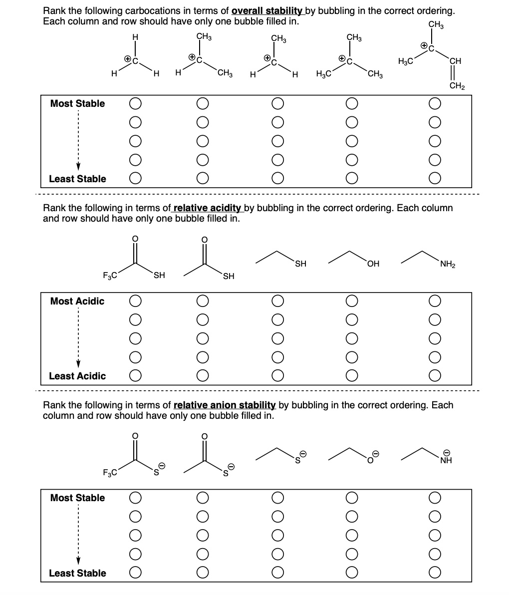 Solved Rank the following carbocations in terms of overall | Chegg.com