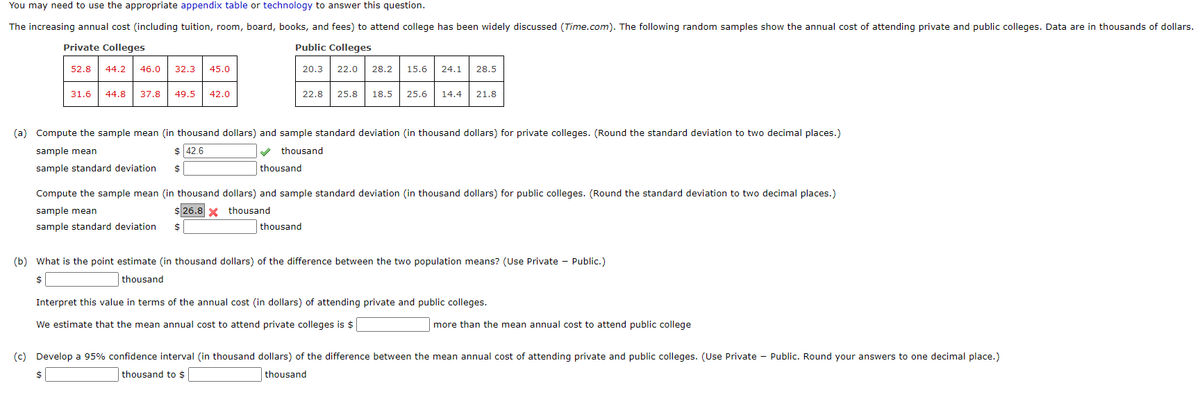 Solved You May Need To Use The Appropriate Appendix Table Or 