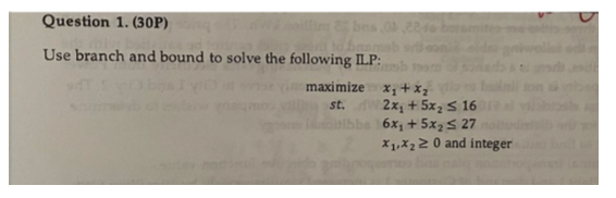 Solved Use branch and bound to solve the following IL.P: | Chegg.com