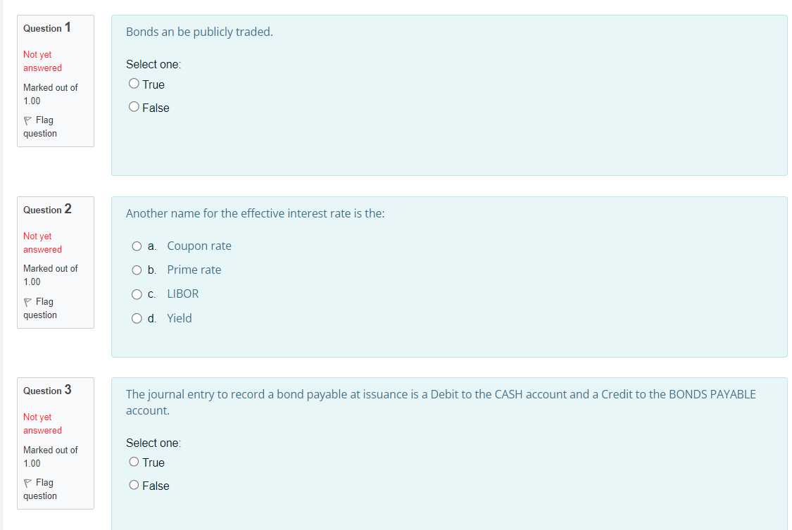 Solved Question 1 Not yet answered Marked out of 1.00 P Flag | Chegg.com