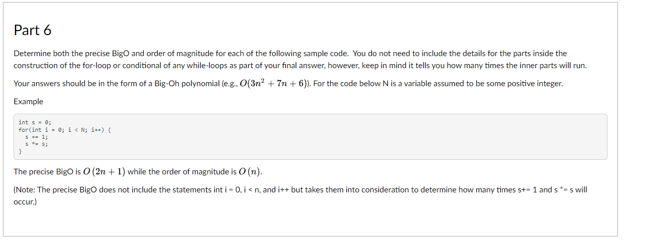 Solved Determine both the precise BigO and order of | Chegg.com