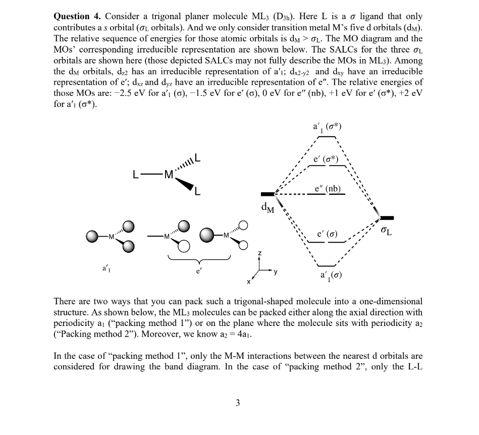 Question 4. Consider a trigonal planer molecule | Chegg.com