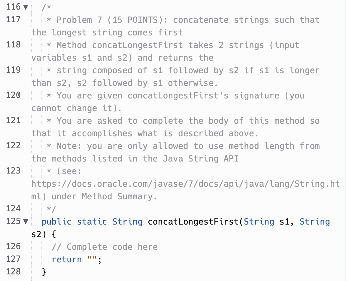 Solved 116∇/∗ 117⋆ Problem 7 (15 POINTS): concatenate | Chegg.com
