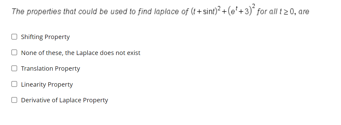 Solved The properties that could be used to find laplace of | Chegg.com