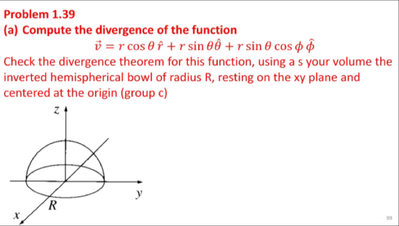 Solved Problem 1.39 (a) Compute the divergence of the | Chegg.com
