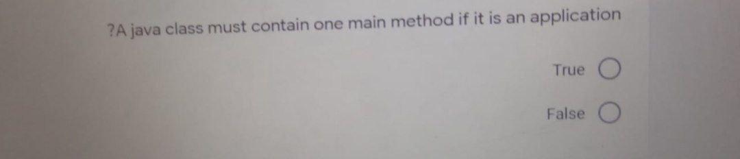 Solved ?A java class must contain one main method if it is | Chegg.com
