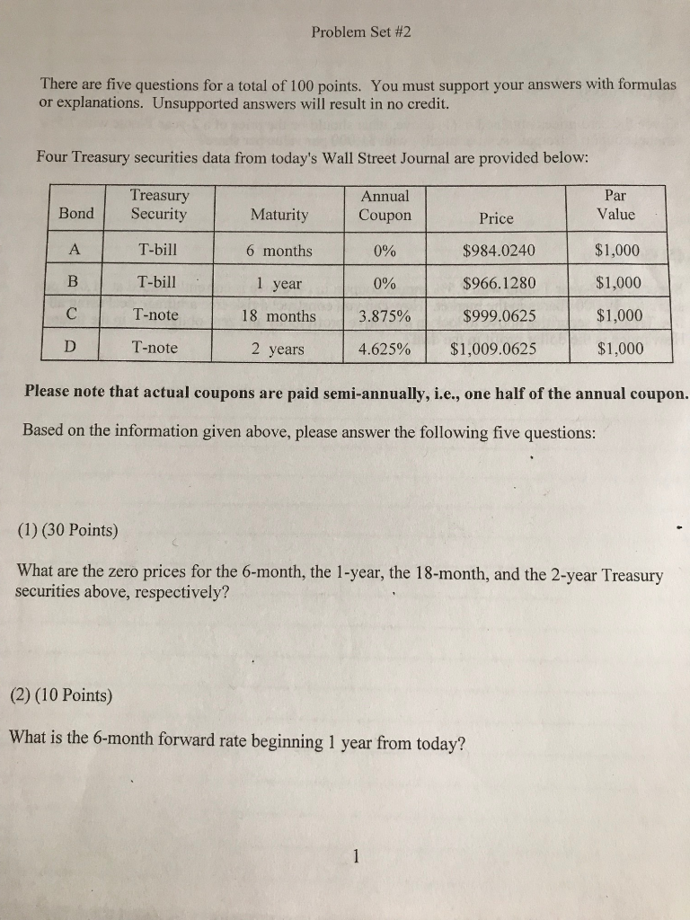 Solved Problem Set #2 There are five questions for a total | Chegg.com