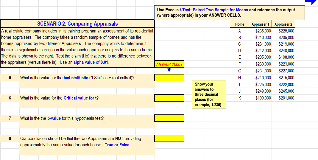 Solved Use Excel's t-Test: Paired Two Sample for Means and | Chegg.com