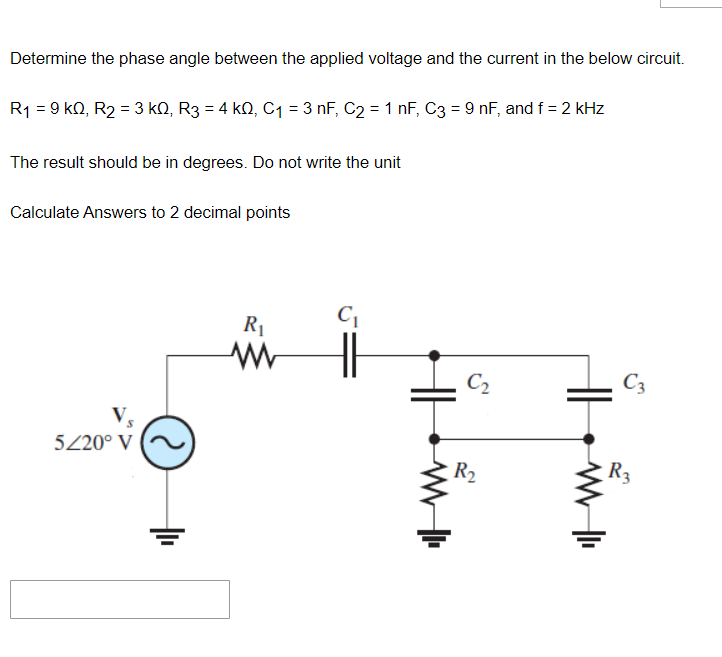 Determine the phase angle between the applied voltage | Chegg.com