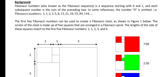 Background Fibonacci numbers (also known as the 