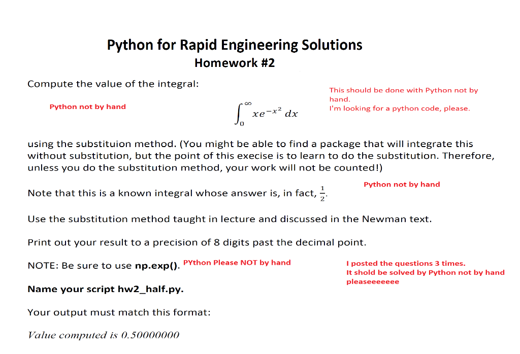 Solved Python for Rapid Engineering Solutions Homework #2 | Chegg.com