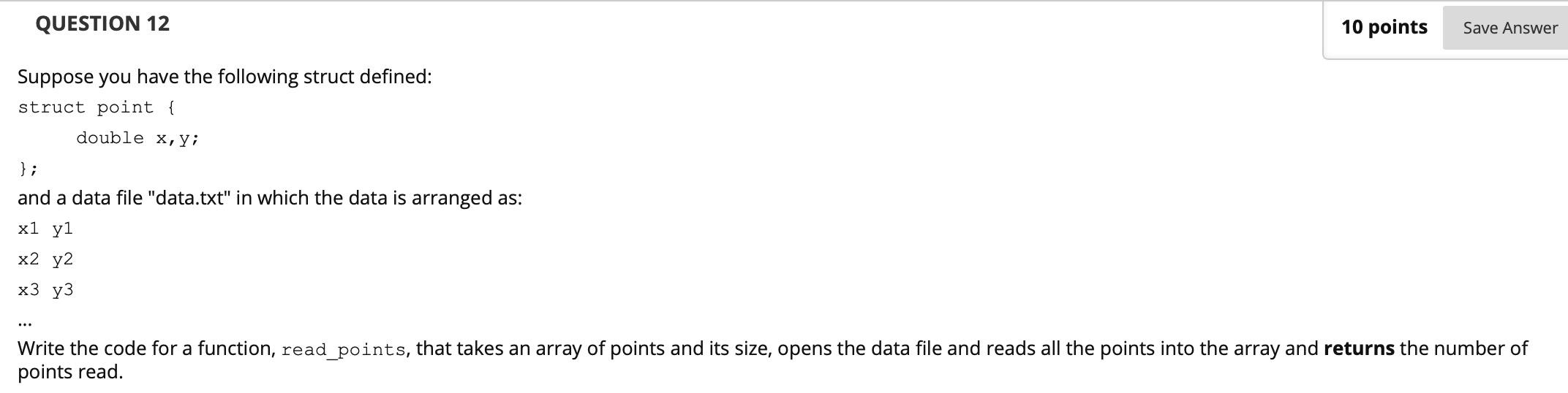 Solved QUESTION 12 10 points Save Answer Suppose you have | Chegg.com