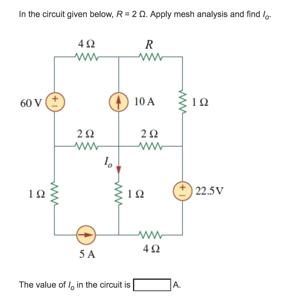 Solved In the circuit given below, R = 2 12. Apply mesh | Chegg.com