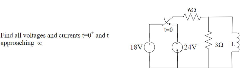 Solved Find all voltages and currents t=0+and t approaching | Chegg.com