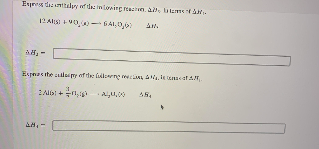 Express the enthalpy of the following reaction, AH3, | Chegg.com