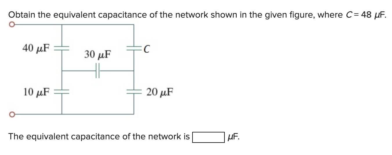 Solved Obtain the equivalent capacitance of the network | Chegg.com