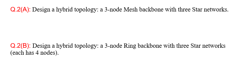 Solved Q.2(A): Design A Hybrid Topology: A 3-node Mesh | Chegg.com