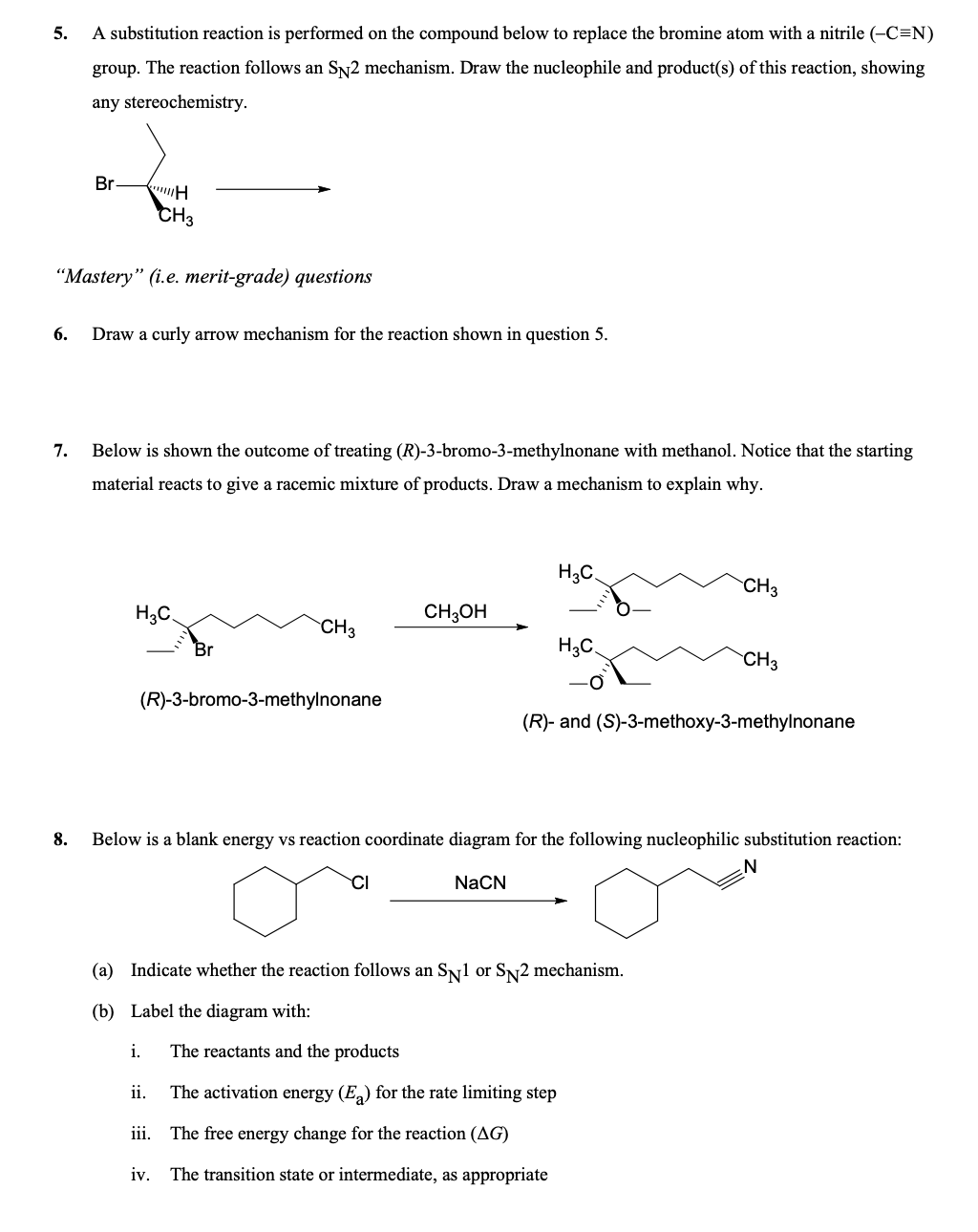 Solved 5. A substitution reaction is performed on the | Chegg.com