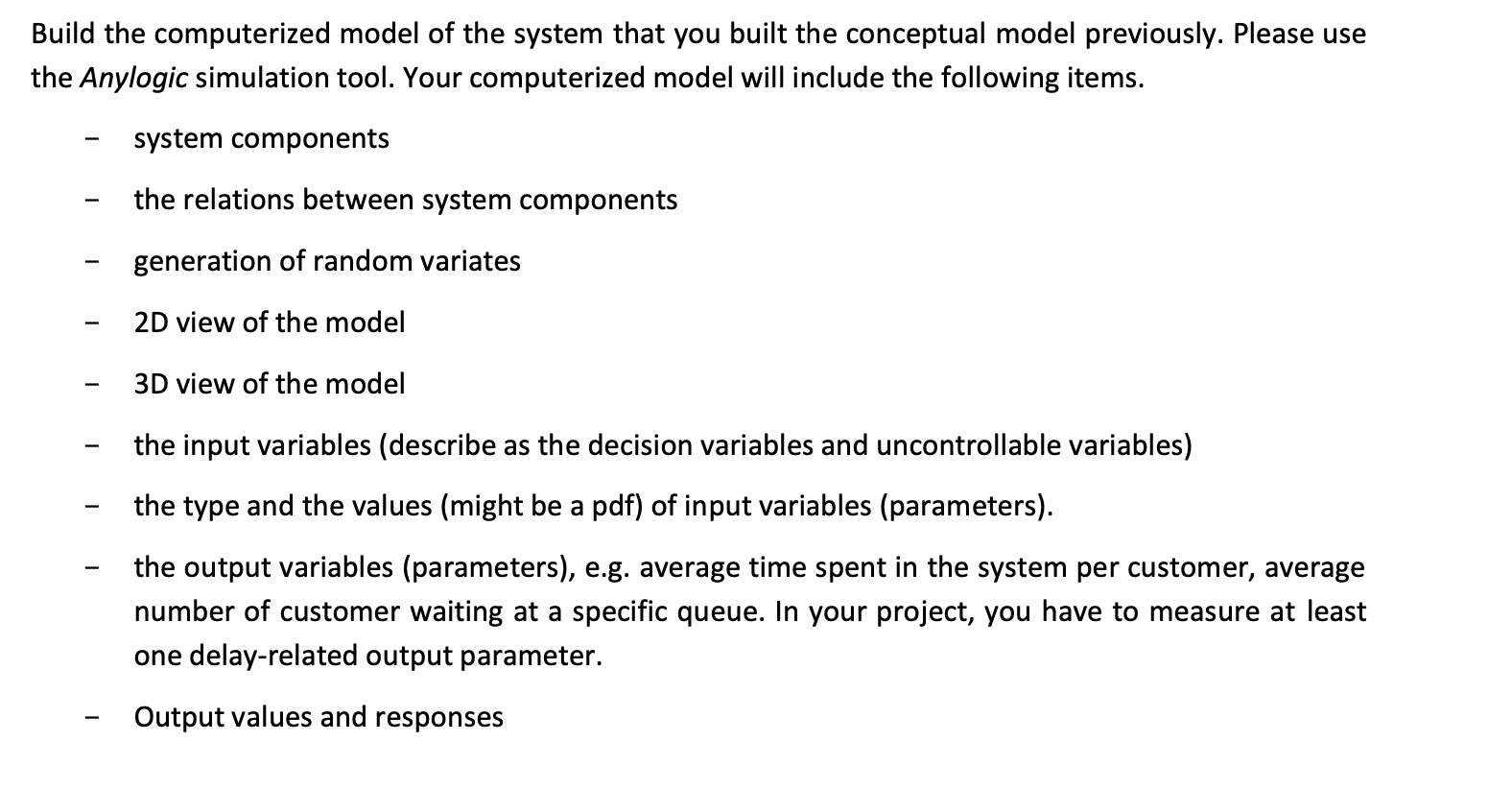 Build the computerized model of the system that you | Chegg.com