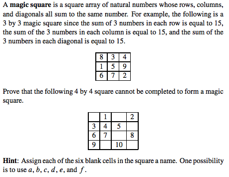 Solved A magic square is a square array of natural numbers Chegg