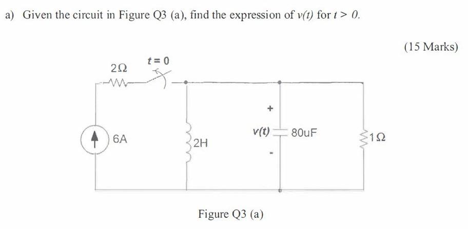 Solved a) Given the circuit in Figure Q3 (a), find the | Chegg.com