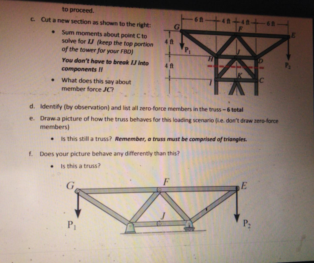 Solved Problem 2: Determine the force in members DC, HI, and | Chegg.com