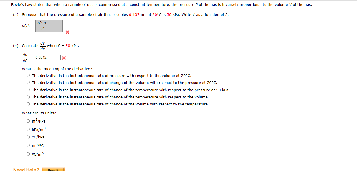 Solved Boyle's Law States That When A Sample Of Gas Is | Chegg.com