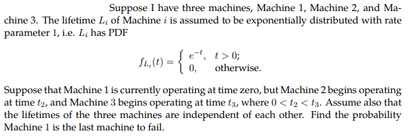 Solved Suppose I Have Three Machines, Machine 1 , Machine 2 | Chegg.com