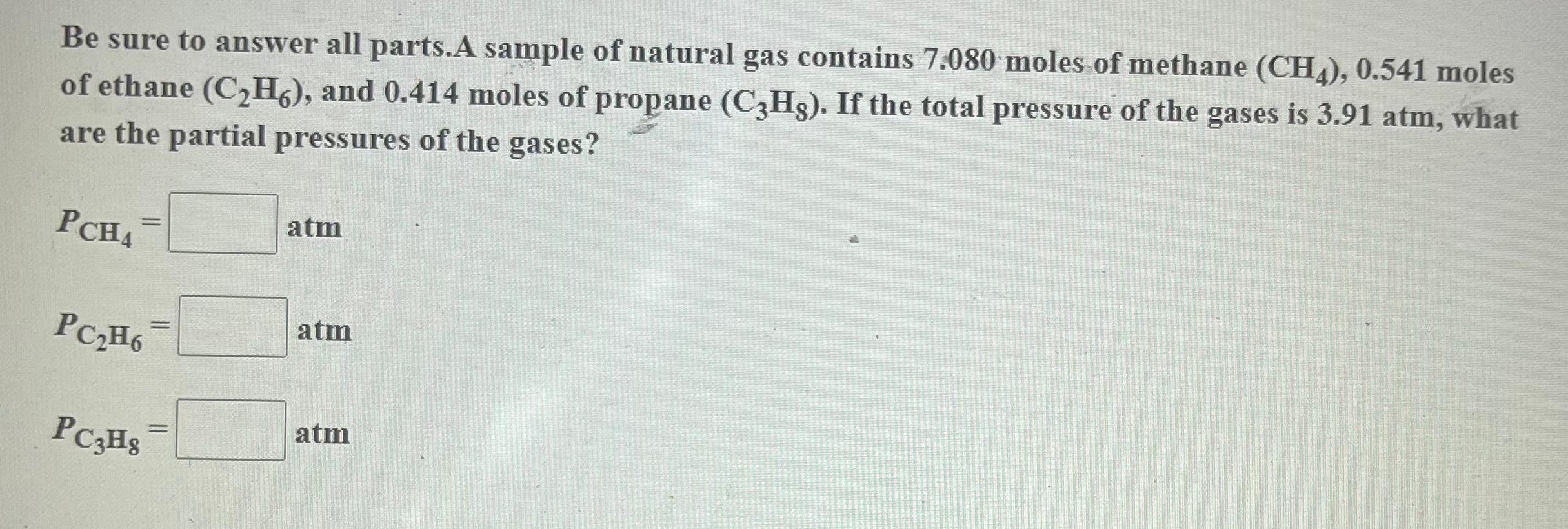 Natural on sale gas contains