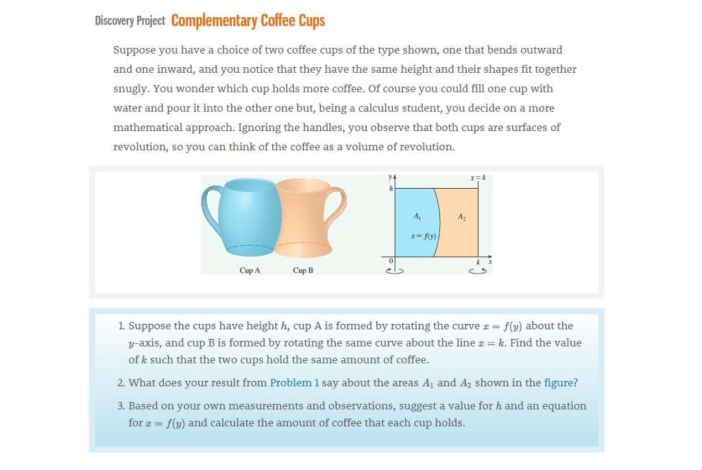 Solved Discovery Project Complementary Coffee Cups Suppos...