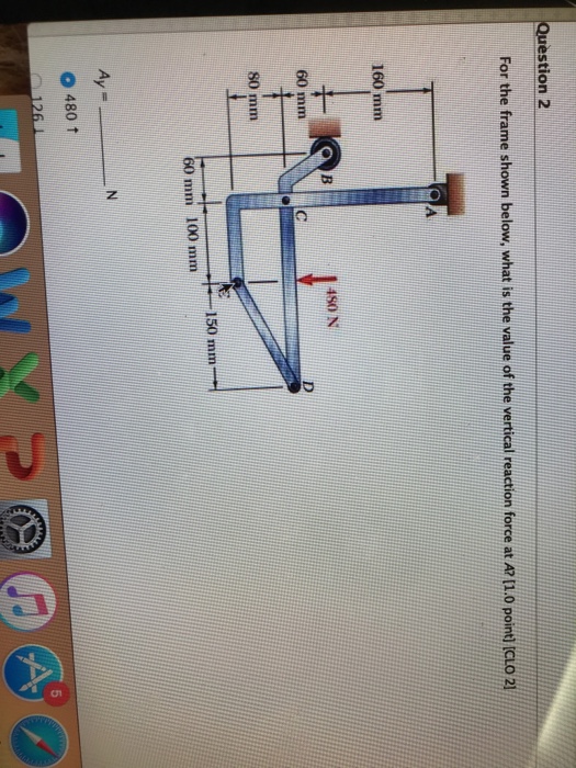 Solved estion 2 For the frame shown below, what is the value | Chegg.com