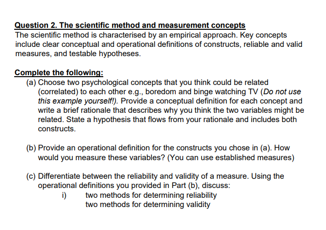 Solved Question 2. The scientific method and measurement | Chegg.com