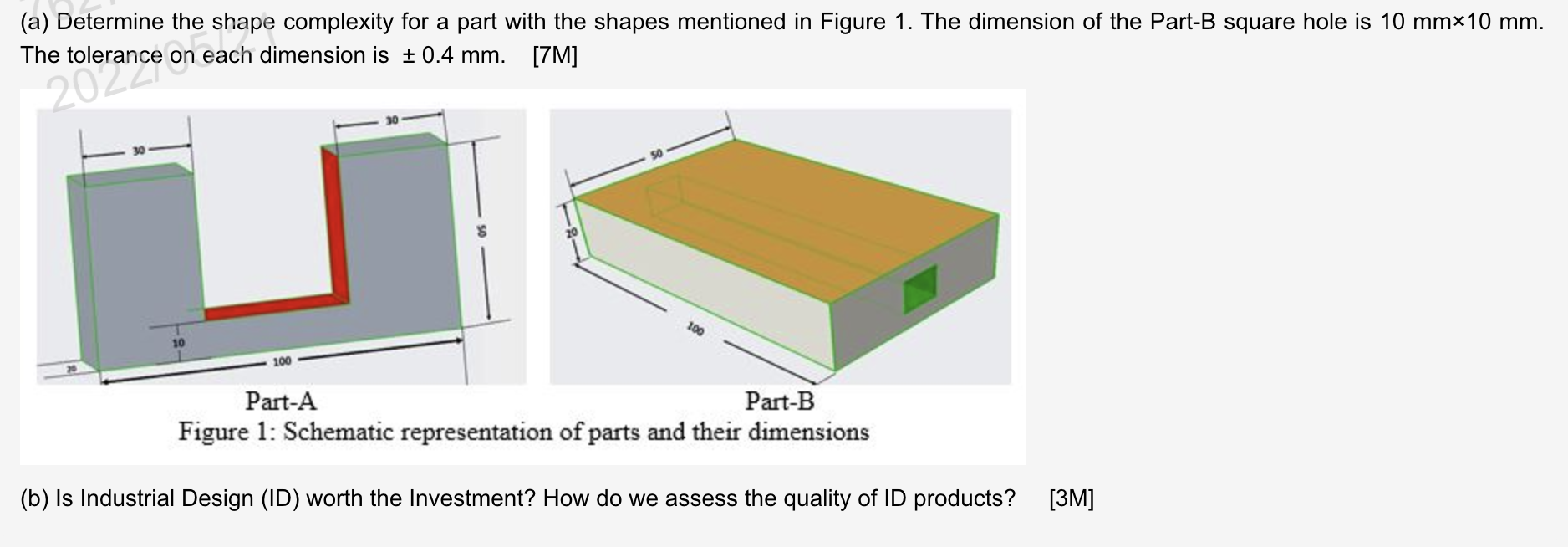 Solved (a) Determine the shape complexity for a part with | Chegg.com