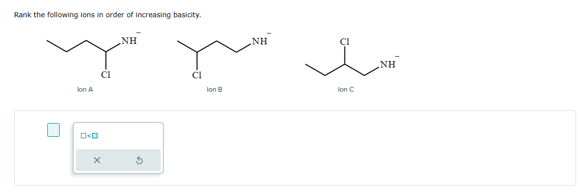 Solved Rank The Following Ions In Order Of Increasing | Chegg.com