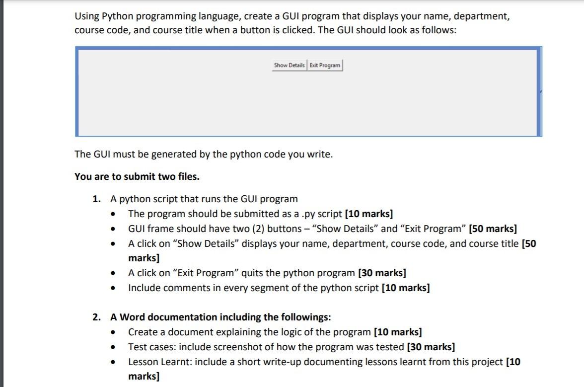 Solved You are to submit two files. 1. A python script that | Chegg.com