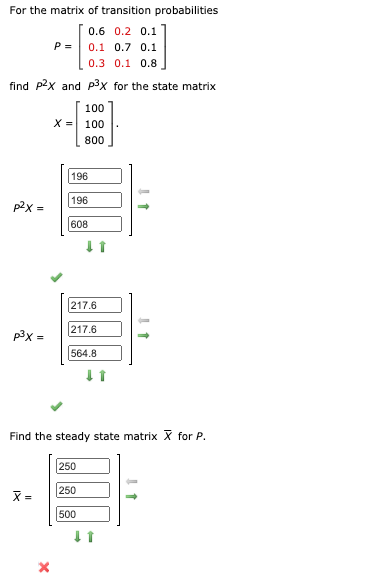 Solved For the matrix of transition probabilities 0.6 0.2 | Chegg.com