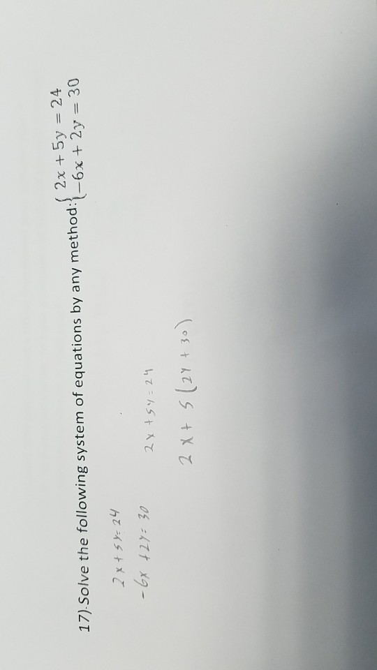 Solved 17) Solve the following system of equations by any | Chegg.com