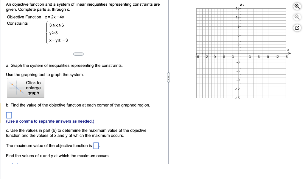 Solved An objective function and a system of linear | Chegg.com