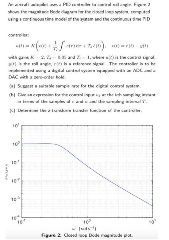 Solved An aircraft autopilot uses a PID controller to | Chegg.com
