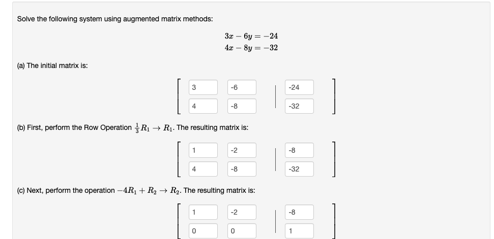 Solved Solve The Following System Using Augmented Matrix | Chegg.com