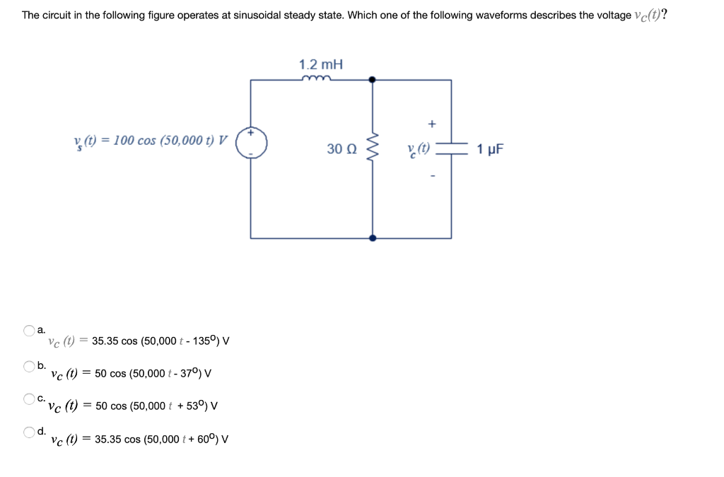 Solved The circuit in the following figure operates at | Chegg.com