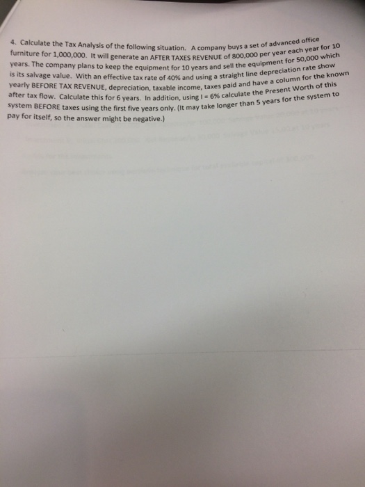 Solved Calculate the Tax Analysis of the following
