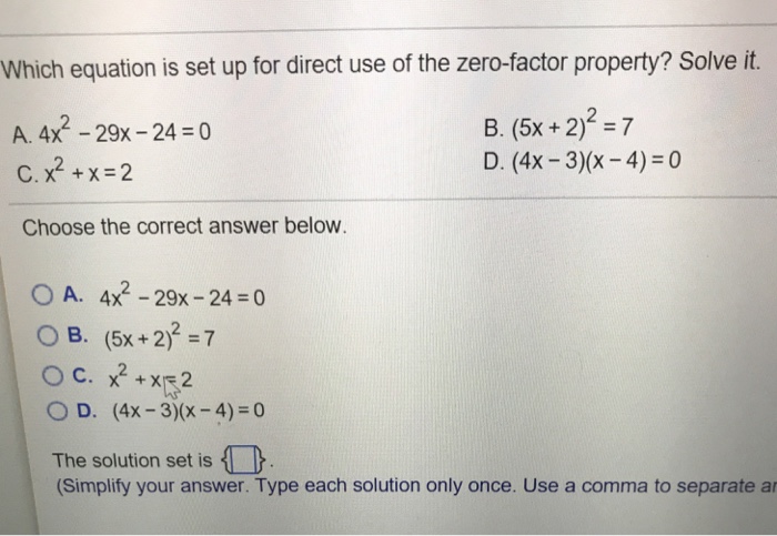 Solved Which equation is set up for direct use of the | Chegg.com