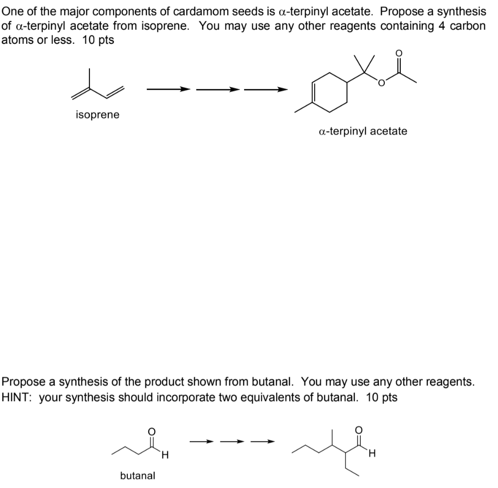 Solved Use the reaction scheme below to answer the next two | Chegg.com