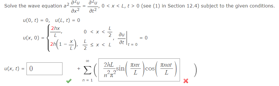 Solved Solve the wave equation | Chegg.com